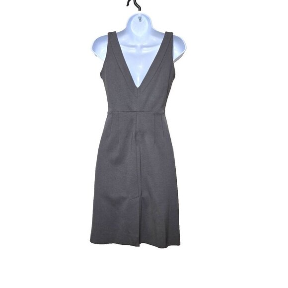 Banana Republic Womens Dress 2 Gray Flattering Sexy Classic Deep V-Neck Stretch - Picture 2 of 14